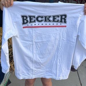 Becker Surfboards White Long Sleeve Shirt